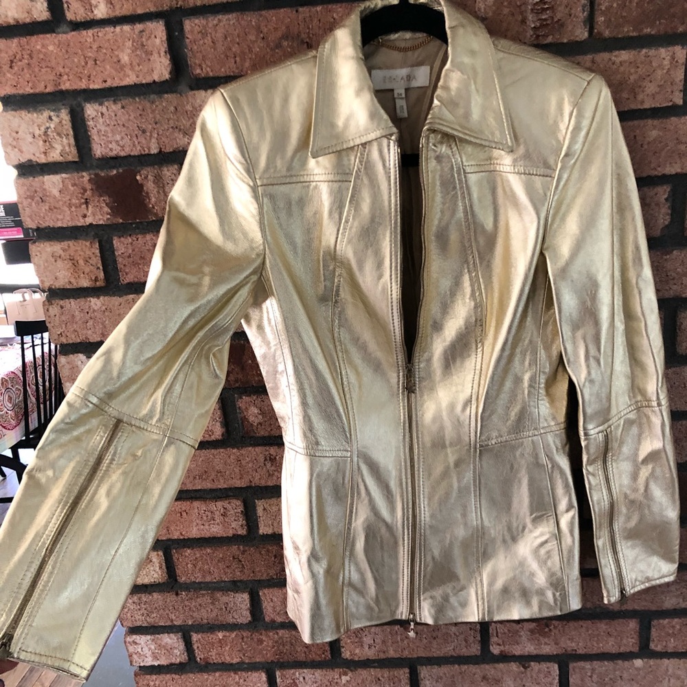 ✨HP✨Gold Escada Jacket 34 - Picture 3 of 8